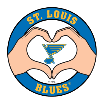 St. Louis Blues Heart Hands Decal
