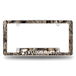 St. Louis Blues Mossy Oak 12" x 6" Chrome All Over Automotive License Plate Frame for Car/Truck/SUV