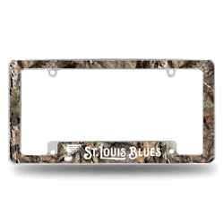 St. Louis Blues Mossy Oak Camo 12" x 6" Chrome All Over Automotive License Plate Frame