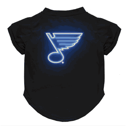 St. Louis Blues Neon Pet T-Shirt, Medium