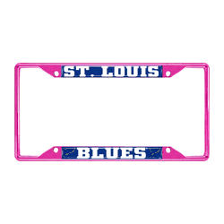 St. Louis Blues Pink Metal License Plate Frame - 6.25"x12.25"