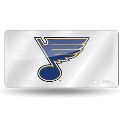 St. Louis Blues Silver 12" x 6" Silver Laser Cut Tag For Car/Truck/SUV