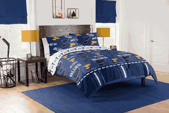 NHL St Louis St. Louis Blues Rotary Queen Bed In a Bag Set