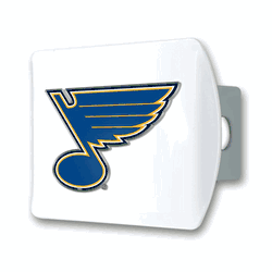 St. Louis Blues White Metal Hitch Cover with  3D Color Emblem