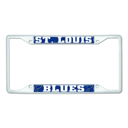 St. Louis Blues White Metal License Plate Frame - 6.25"x12.25"