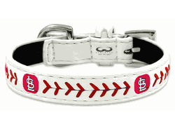 St. Louis Cardinals Pet Collar Classic Baseball Leather Size Toy CO