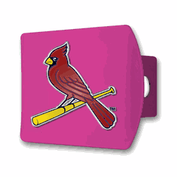 St. Louis Cardinals Pink Metal Hitch Cover with  3D Color Emblem