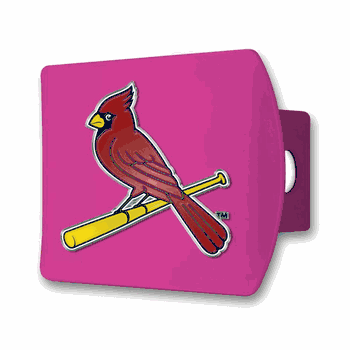 St. Louis Cardinals Pink Metal Hitch Cover with  3D Color Emblem