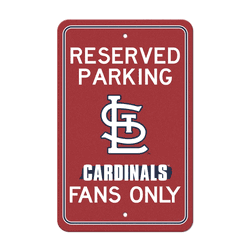 St. Louis Cardinals Reserved Parking Sign Dcor 18in. X 11.5in. Lightweight