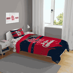 St. Louis Cardinals Slanted Stripe 4 PC Twin Bed in a Bag