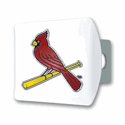 St. Louis Cardinals White Metal Hitch Cover with  3D Color Emblem