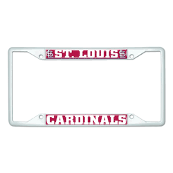 St. Louis Cardinals White Metal License Plate Frame - 6.25"x12.25"