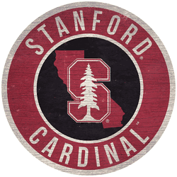 Stanford Cardinal 12 in. Circle w/ State Sign