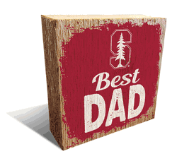 Stanford Cardinal Best Dad 6x6 Wood Block