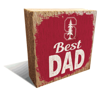 Stanford Cardinal Best Dad 6x6 Wood Block