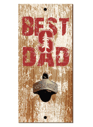Stanford Cardinal Best Dad Bottle Opener Wood Sign