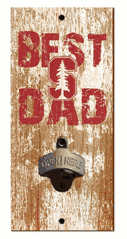 Stanford Cardinal Best Dad Bottle Opener Wood Sign