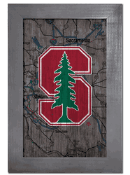 Stanford Cardinal City Map 11x19 Sign