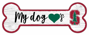 Stanford Cardinal Dog Bone 6x12 Sign