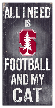 Stanford Cardinal Football and My Cat 6x12 Sign