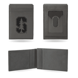 Stanford Cardinal Gray Laser Engraved Front Pocket Wallet