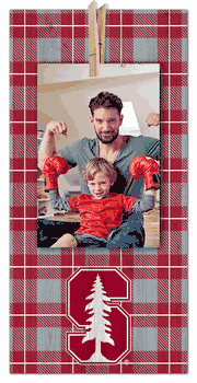 Stanford Cardinal Plaid Clothespin 6x12 Sign