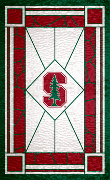 Stanford Cardinal Stained Glass 11x19 Wood Sign