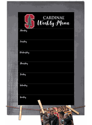 Stanford Cardinal Weekly Chalkboard with frame & clothespins 11x19 Sign