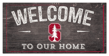 Stanford Cardinal Welcome Distressed 6 x 12