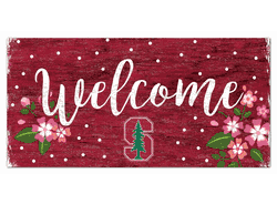 Stanford Cardinal Welcome Floral 6x12 Sign