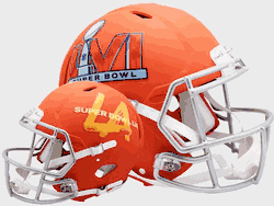 Super Bowl 56 Speed Replica Full Size Helmet Flat Orange