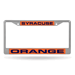 Syracuse Orange Alternate 12" x 6" Laser Cut Chrome Frame