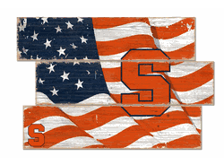Syracuse Orange American Flag 3 Plank