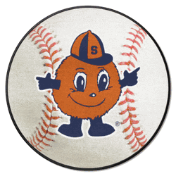 Syracuse Orange Baseball Rug, Otto Mascot Logo - 27in. Diameter