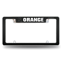 Syracuse Orange Black 12" x 6" Chrome All Over Automotive License Plate Frame