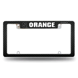 Syracuse Orange Black 12" x 6" Chrome All Over Automotive License Plate Frame for Car/Truck/SUV