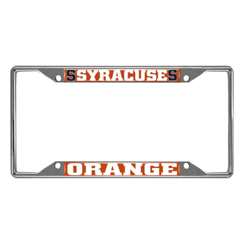 Syracuse Orange Chrome Metal License Plate Frame, 6.25in x 12.25in