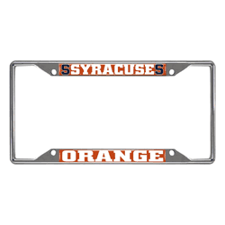 Syracuse Orange Chrome Metal License Plate Frame, 6.25in x 12.25in