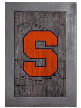 Syracuse Orange City Map 11x19 Sign