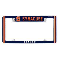 Syracuse Orange Classic 12" x 6" Chrome All Over Automotive License Plate Frame