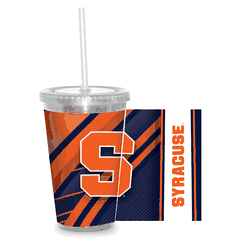 Syracuse Orange Clear Tumbler W/Straw