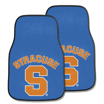 Syracuse Orange Front Carpet Car Mat Set - 2 Pieces, Blue with Wordmark
