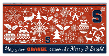 Syracuse Orange Merry and Bright 6x12 Sign