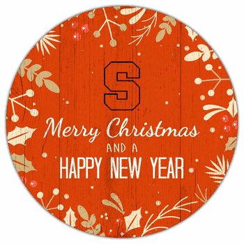 Syracuse Orange Merry Christmas & New Year 12in Circle