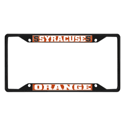 Syracuse Orange Metal License Plate Frame Black Finish