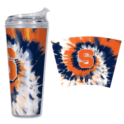 Syracuse Orange Metallic Tye Dye 24Oz Acrylic Tumbler W/Hinged Lid