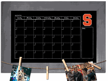 Syracuse Orange Monthly Chalkboard with frame & clothespins 11x19 Sign