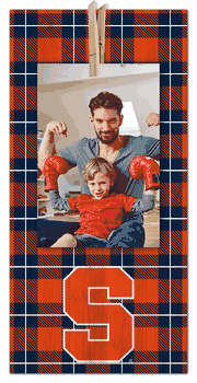 Syracuse Orange Plaid Clothespin 6x12 Sign