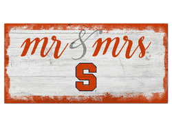 Syracuse Orange Script Mr & Mrs 6x12 Sign