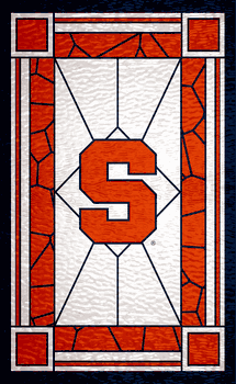 Syracuse Orange Stained Glass 11x19 Wood Sign